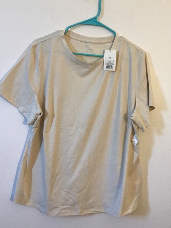 A New Day Tops - A New Day Womens Cream Colored Stretch T-Shirt Size XXL